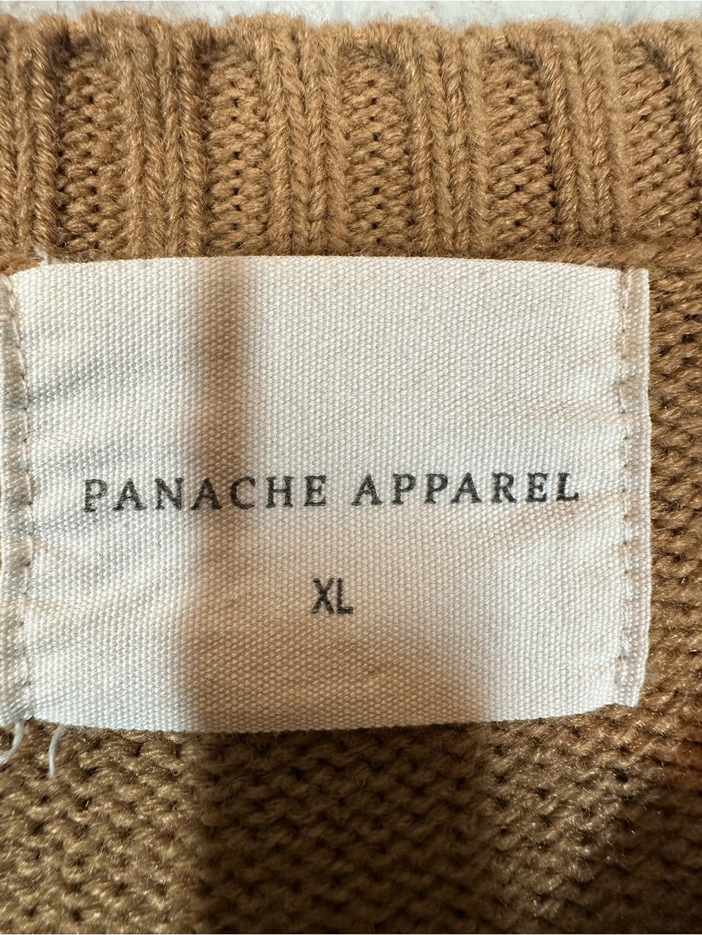 PANACHE APPAREL XL "Coffee Weather" Tan Brown Crewneck Graphic Boxy Sweater - Picture 3 of 8